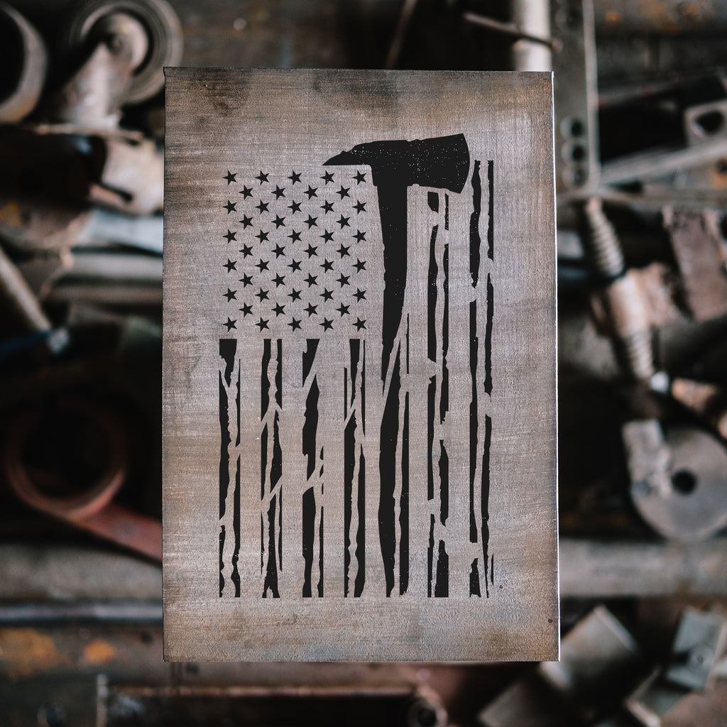 Veteran American Flag Stencils - Stencil Revolution