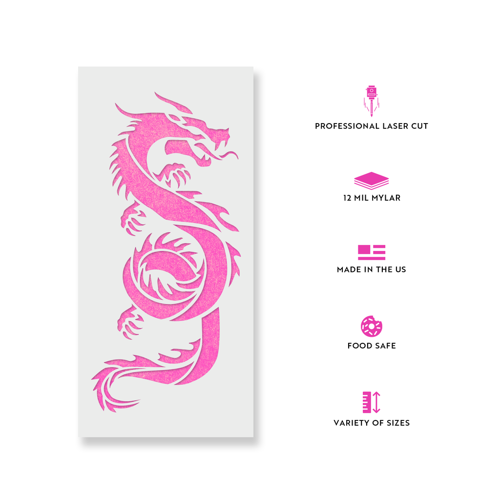 simple chinese dragon stencil