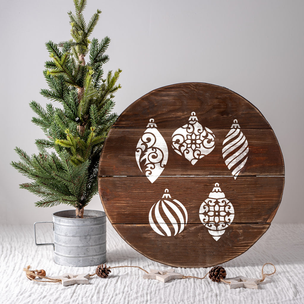 Christmas Ornaments Stencil - Stencil design in various sizes for