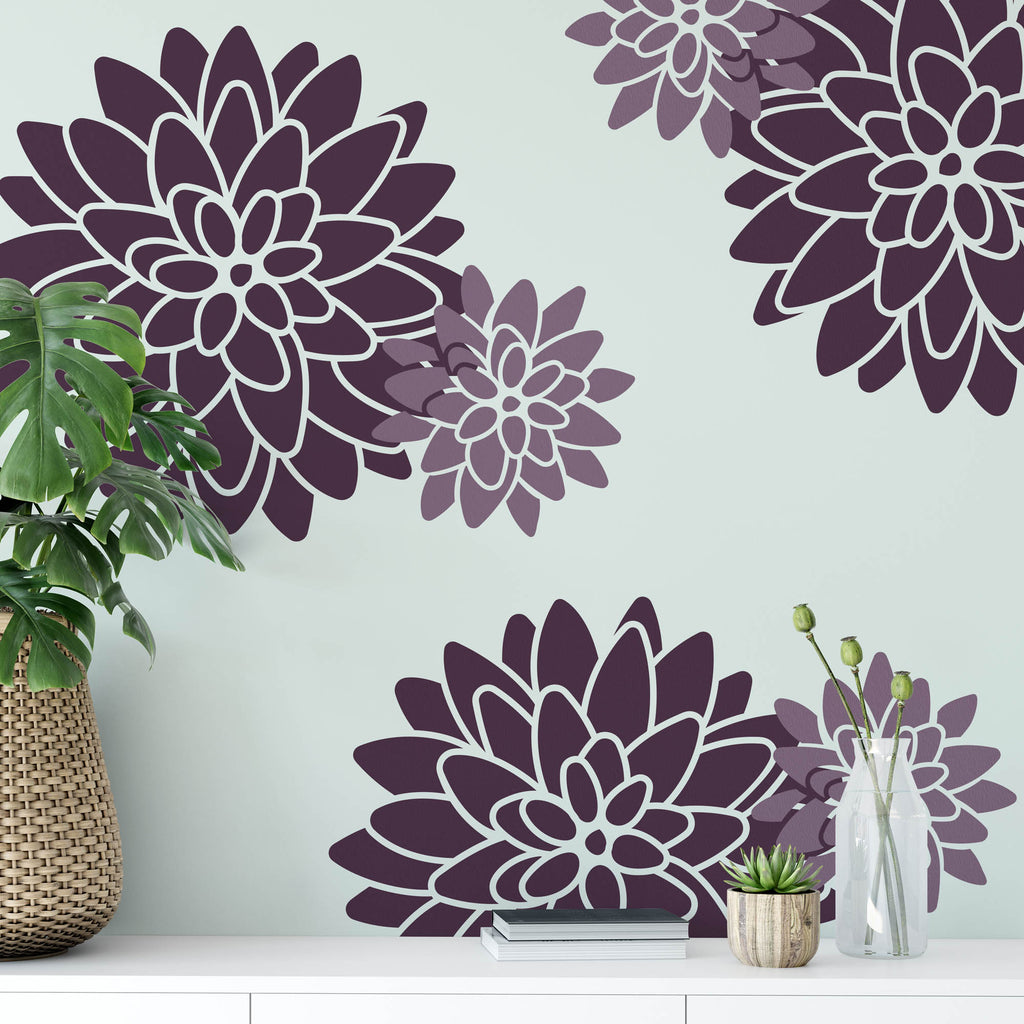 Floral stencils for easy farmhouse decor  Large Flower stencils for  painting walls