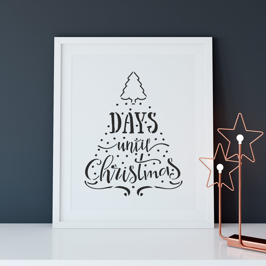 Days Until Christmas Countdown Chalkboard Stencil
