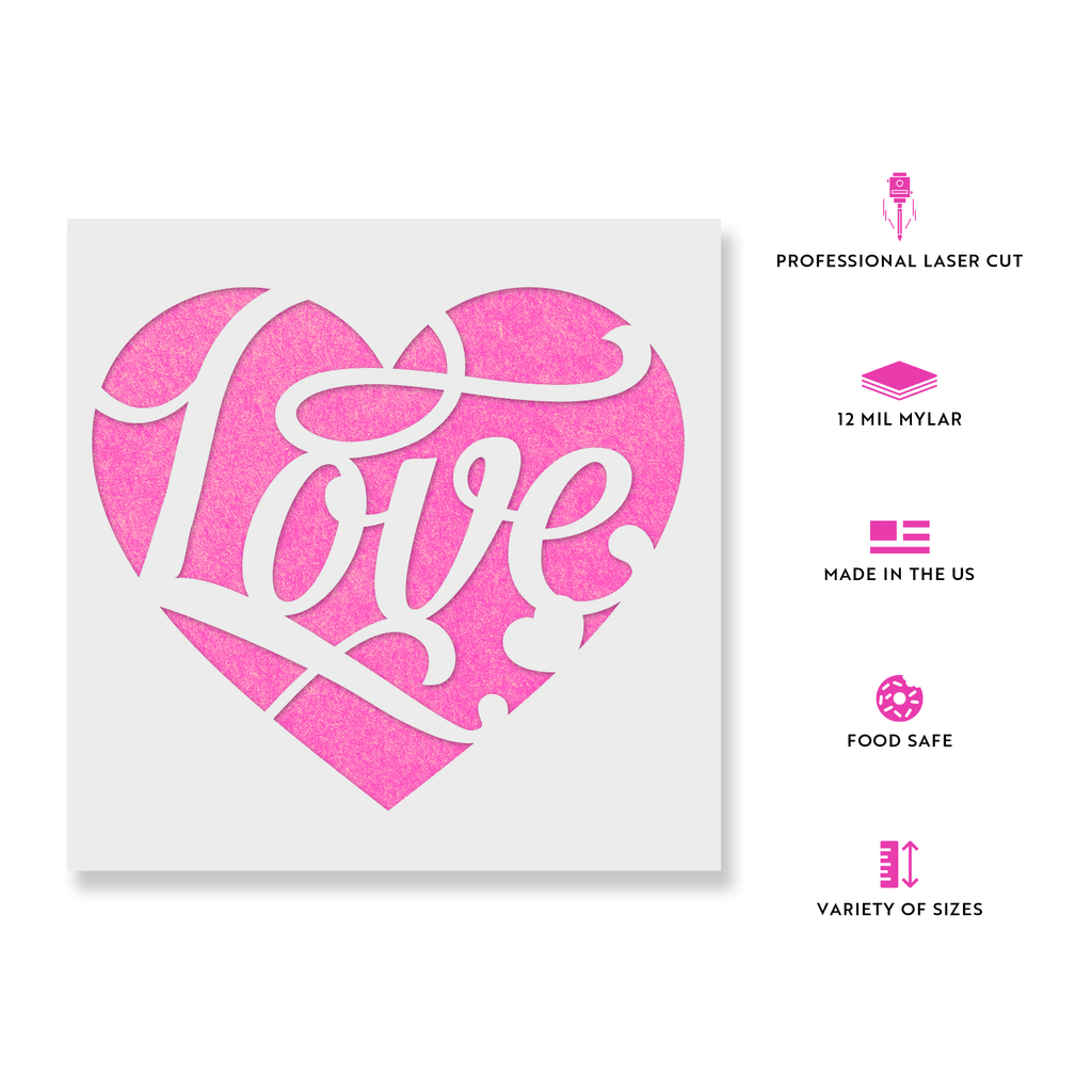 Heart of Hearts Love Valentine Stencil - Durable & Reusable Mylar Stencils