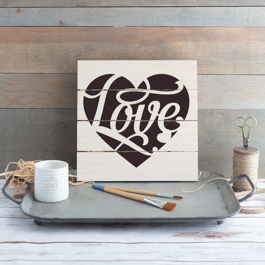 Love Heart Stencil by StudioR12 | DIY Valentine's Day Home Decor |  Valentine Word Art | Craft & Paint Farmhouse Wood Sign | Select Size