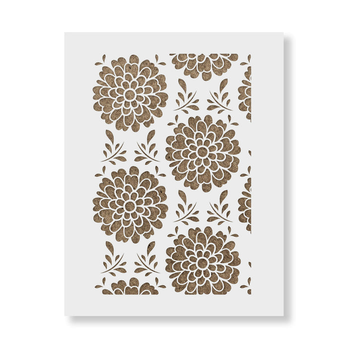 All-Over Dahlia Pattern Wall Stencil