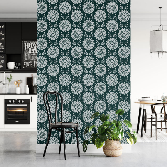 All-Over Dahlia Pattern Wall Stencil