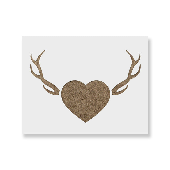 Antlers & Heart Stencil