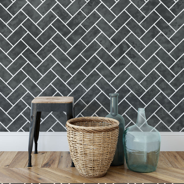 Basic Brick Angle Pattern Wall Stencil