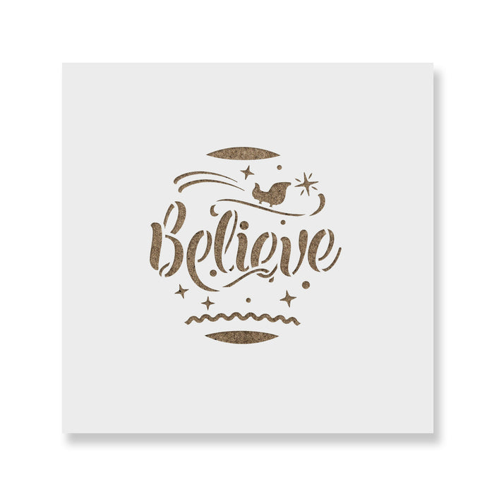 Believe Christmas Ornament Stencil