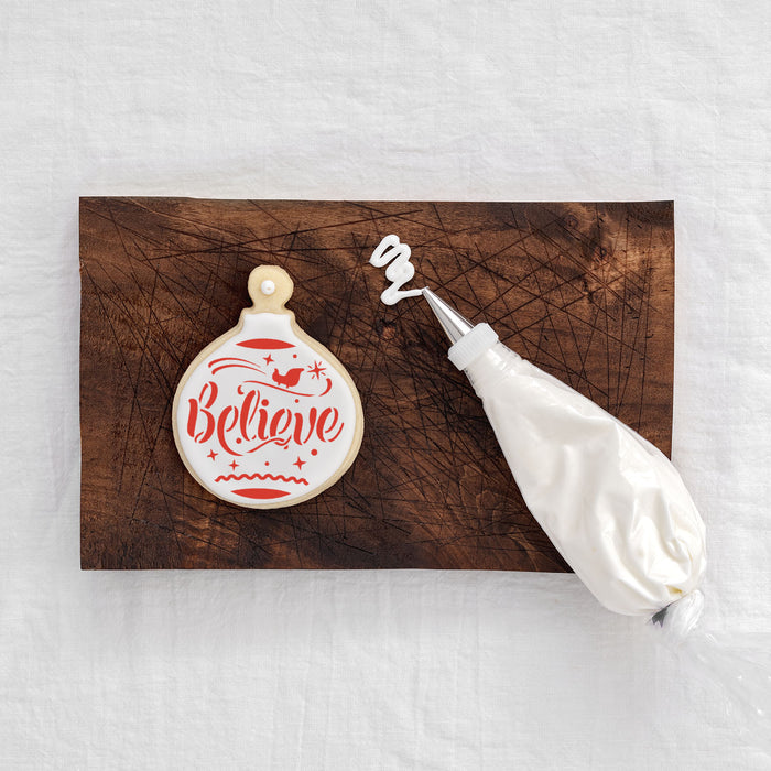 Believe Christmas Ornament Stencil