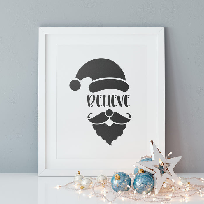 Believe Santa Hat Stencil