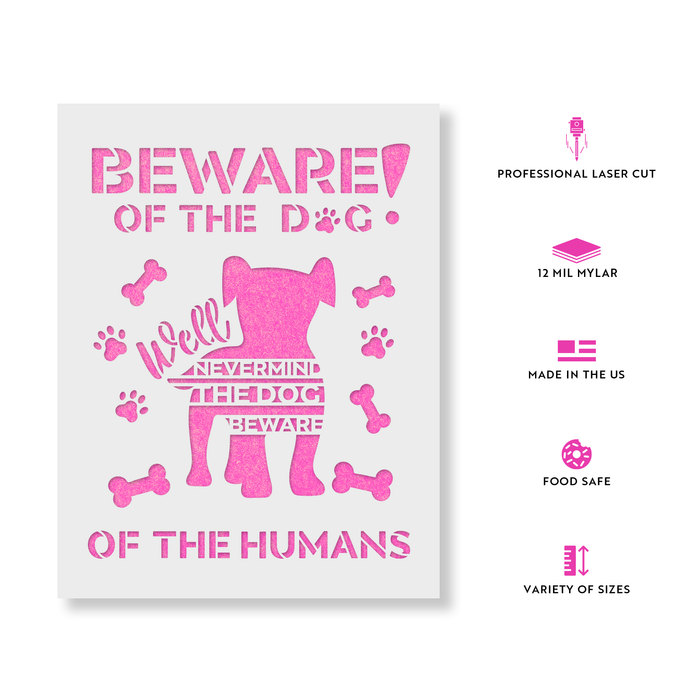 Beware Of Cute Dog Stencil