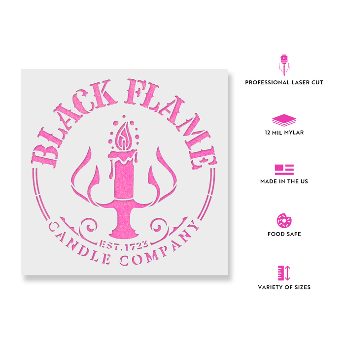 Black Flame Candle Company Stencil