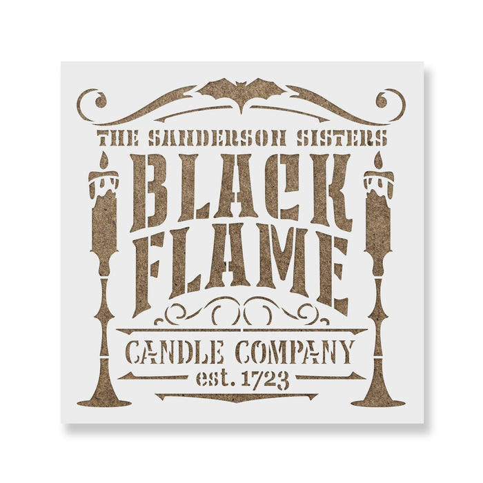 Black Flame Candle Sign Stencil