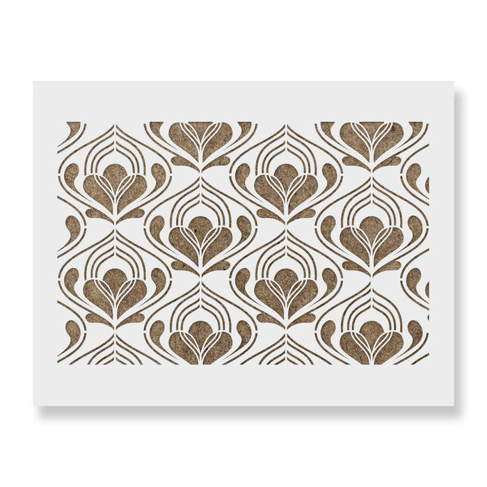 Bohemian Heart Pattern Wall Stencil