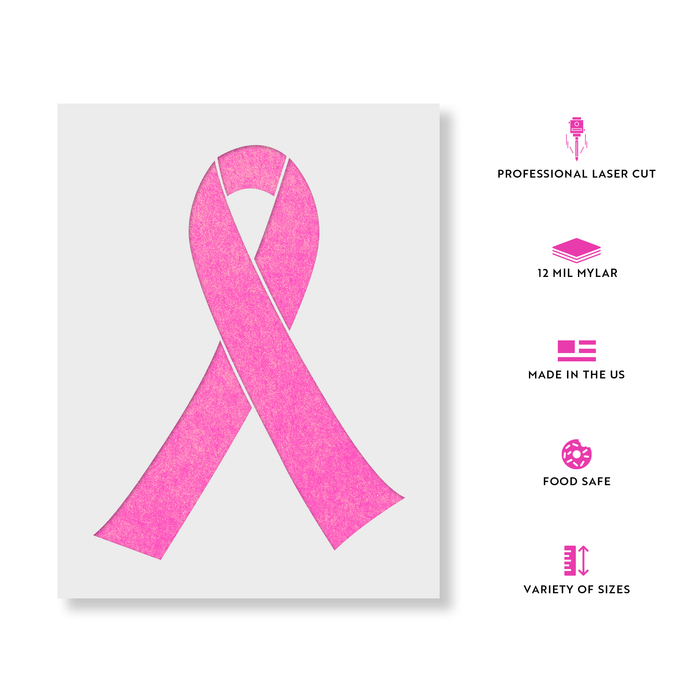 Breast Cancer Ribbon Stencil