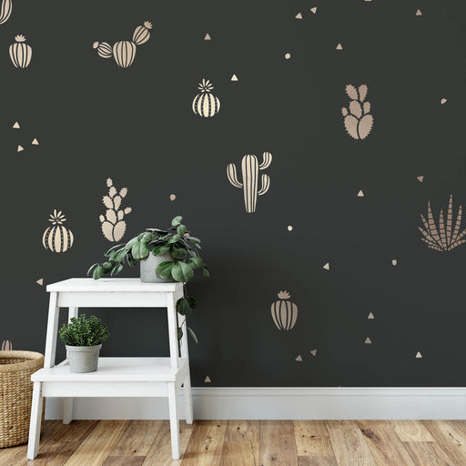 Cactus Pattern Wall Stencil