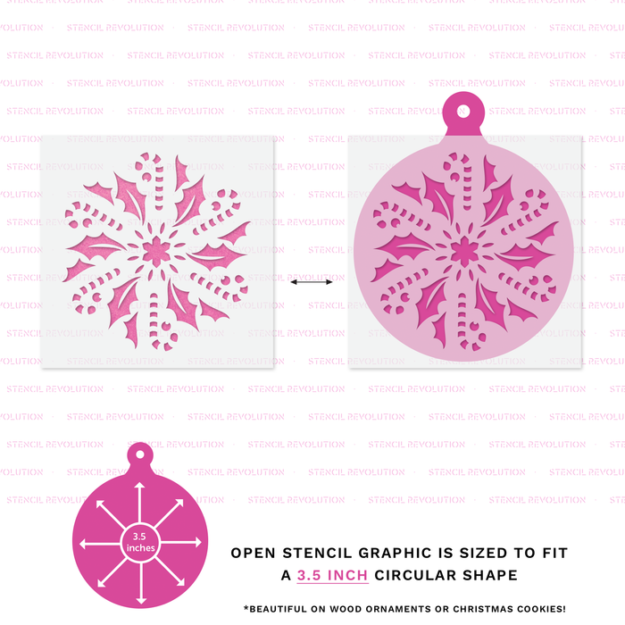 Candy Cane Christmas Ornament Stencil