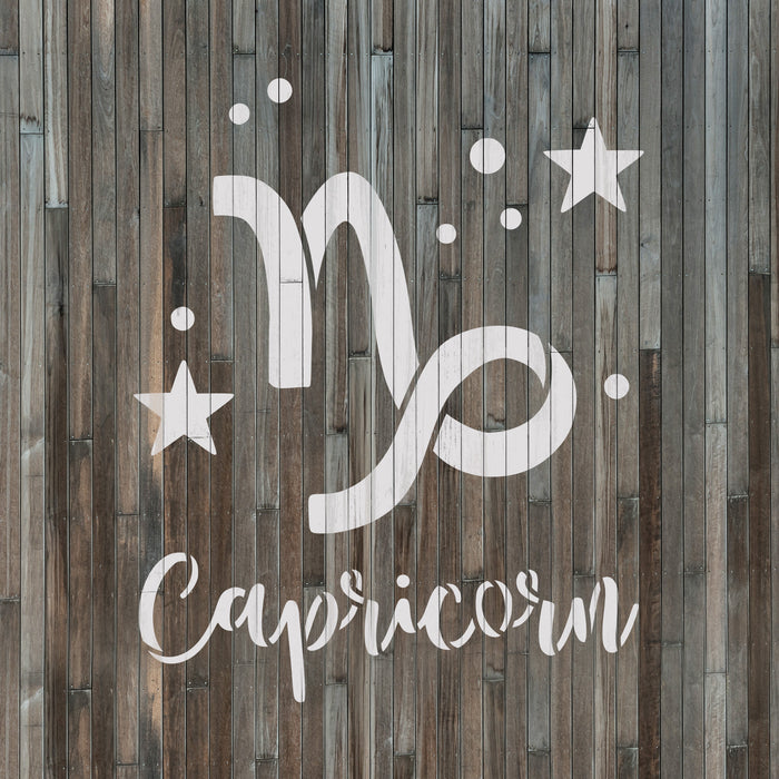 Capricorn Zodiac Symbol Stencil
