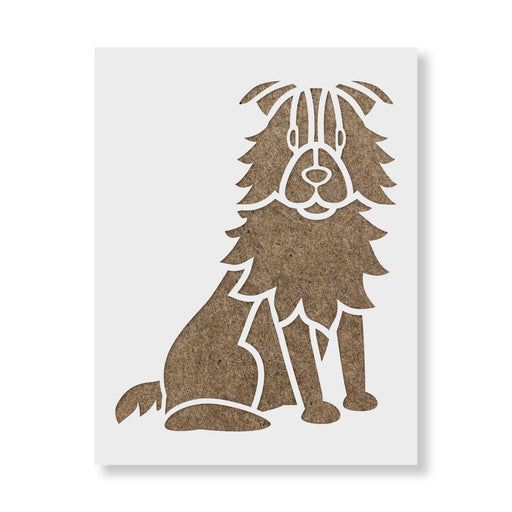 Cartoon Australian Shepherd Stencil