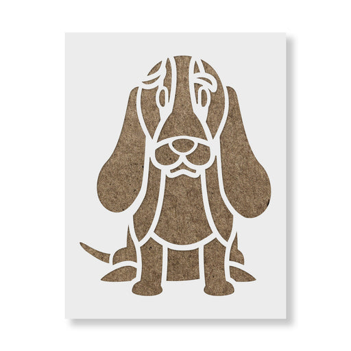 Cartoon Basset Hound Stencil