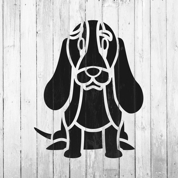 Cartoon Basset Hound Stencil