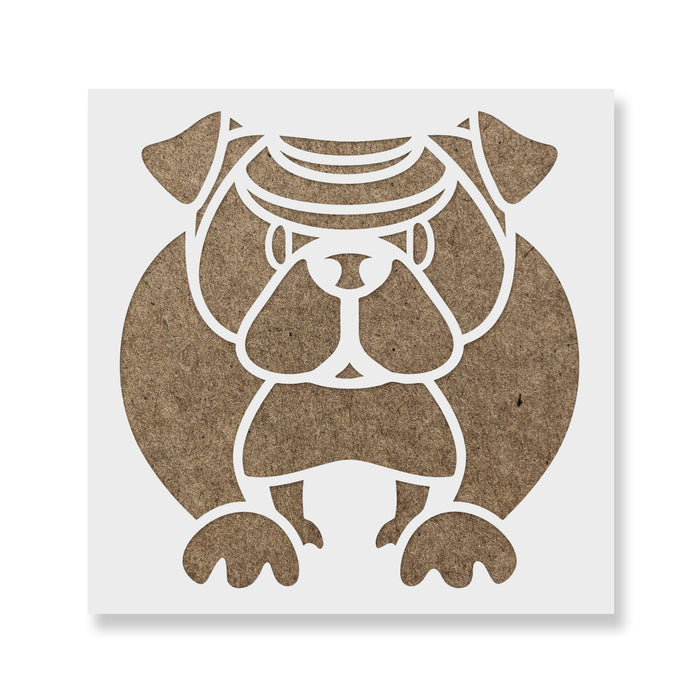 Cartoon English Bulldog Stencil