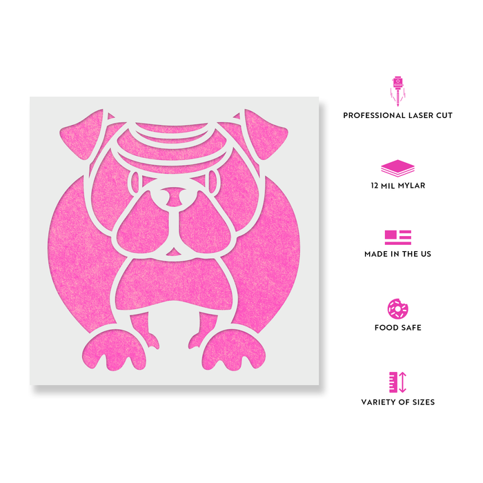 Cartoon English Bulldog Stencil