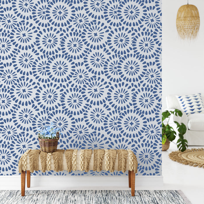 Chamomile Burst Pattern Wall Stencil