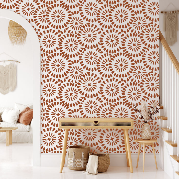 Chamomile Burst Pattern Wall Stencil