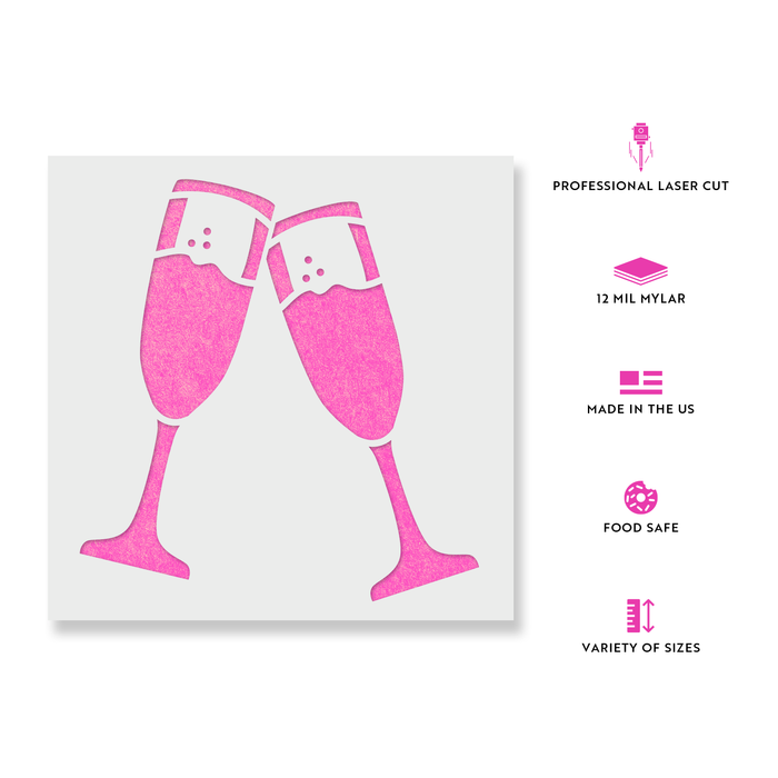 Champagne Glasses Stencil