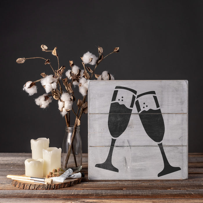 Champagne Glasses Stencil