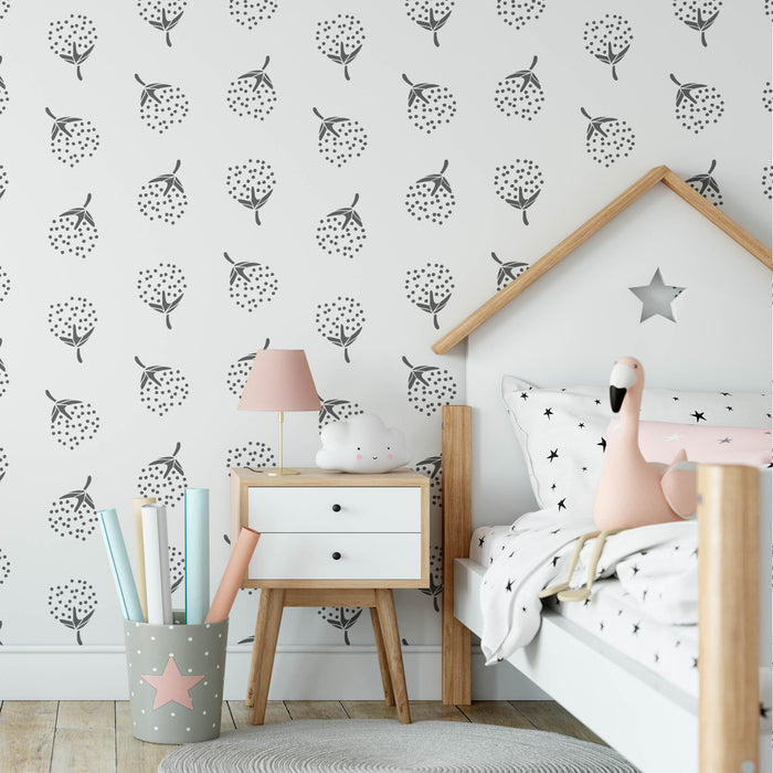 Cotton Pattern Wall Stencil