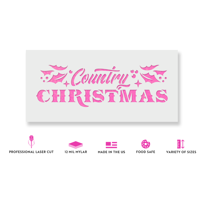 Country Christmas Stencil