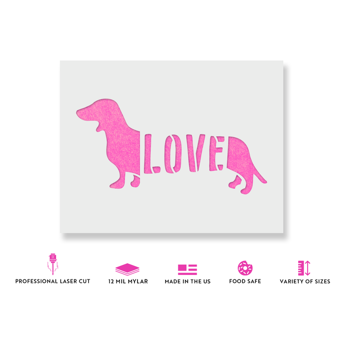 Dachshund Dog Love Stencil