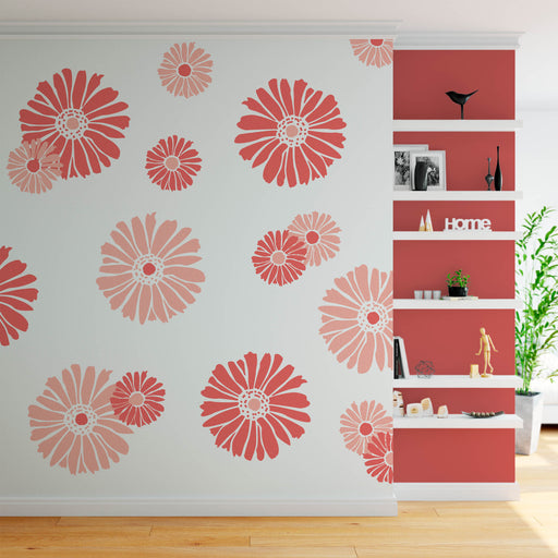 Daisy Floral Pattern Wall Stencil