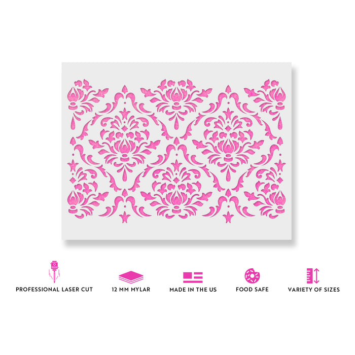 Damask Floral Stencil