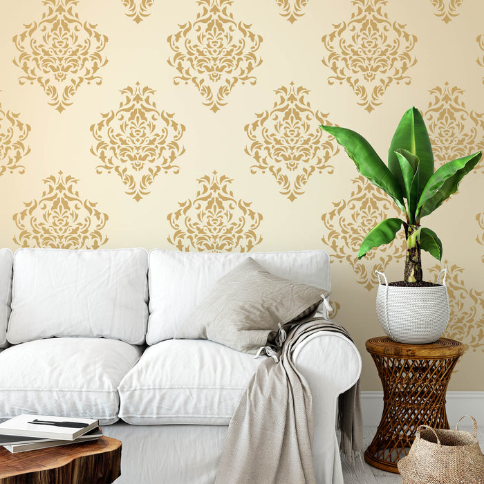 Damask Pattern Wall Stencil