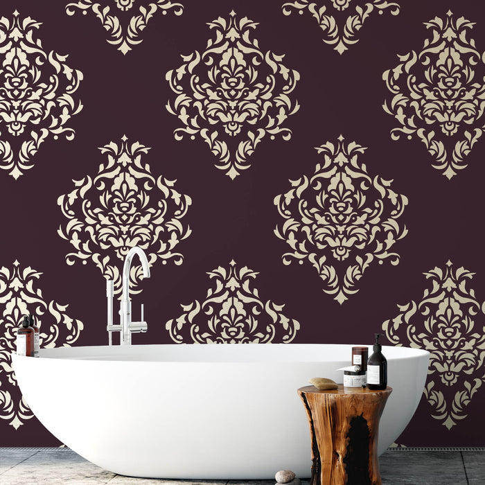 Damask Pattern Wall Stencil