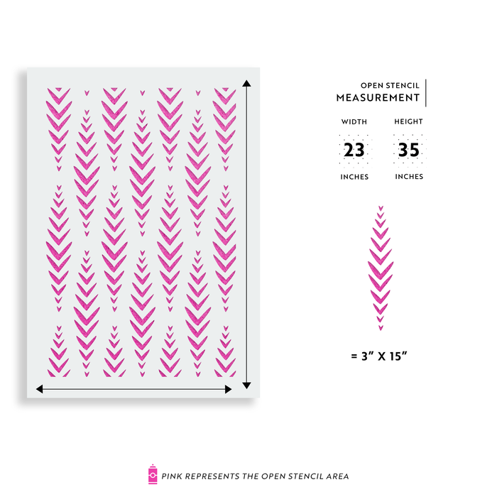 Dashed Arrow Pattern Wall Stencil