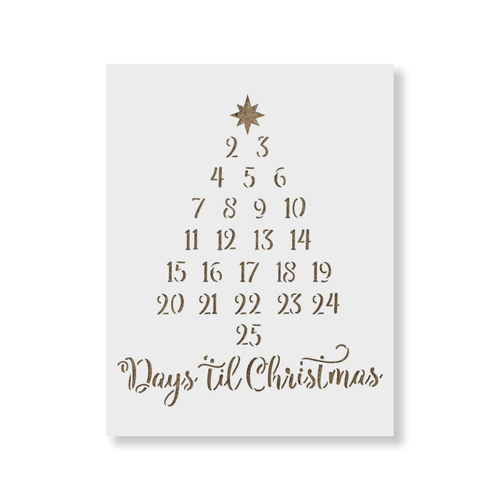 Days Till Christmas Tree Stencil