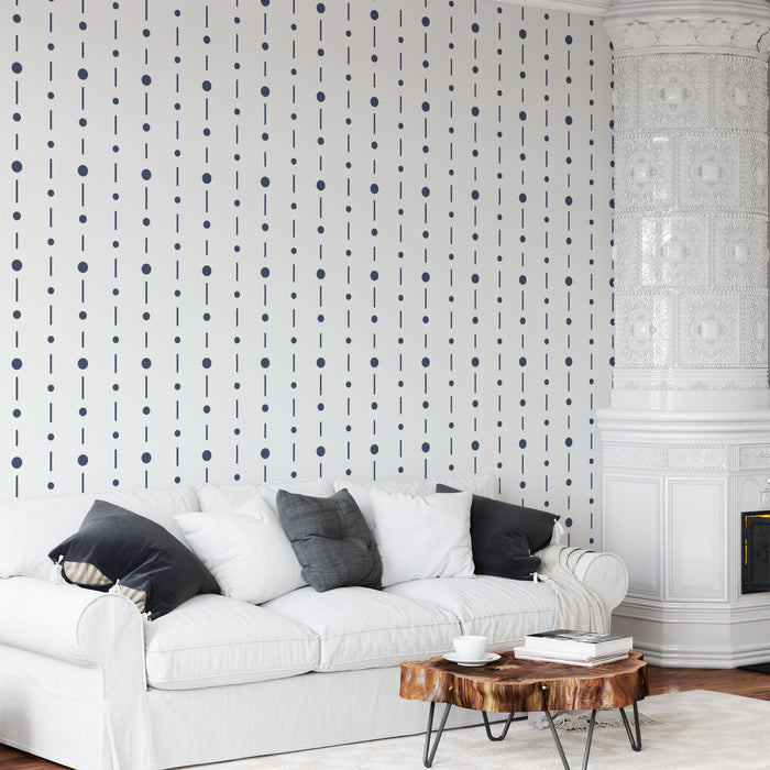 Dots And Dash Pattern Wall Stencil