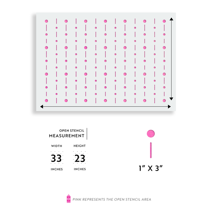 Dots And Dash Pattern Wall Stencil