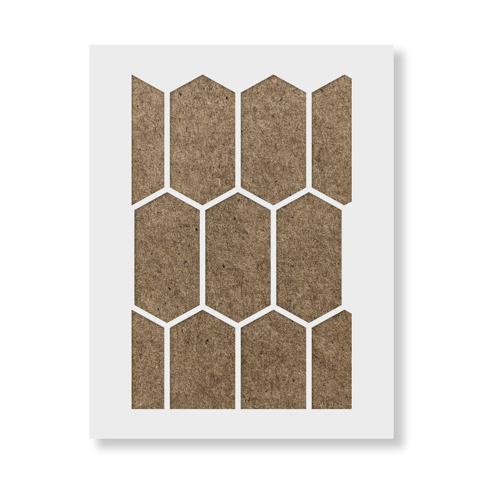 Elongated Hexagon Pattern Wall Stencil