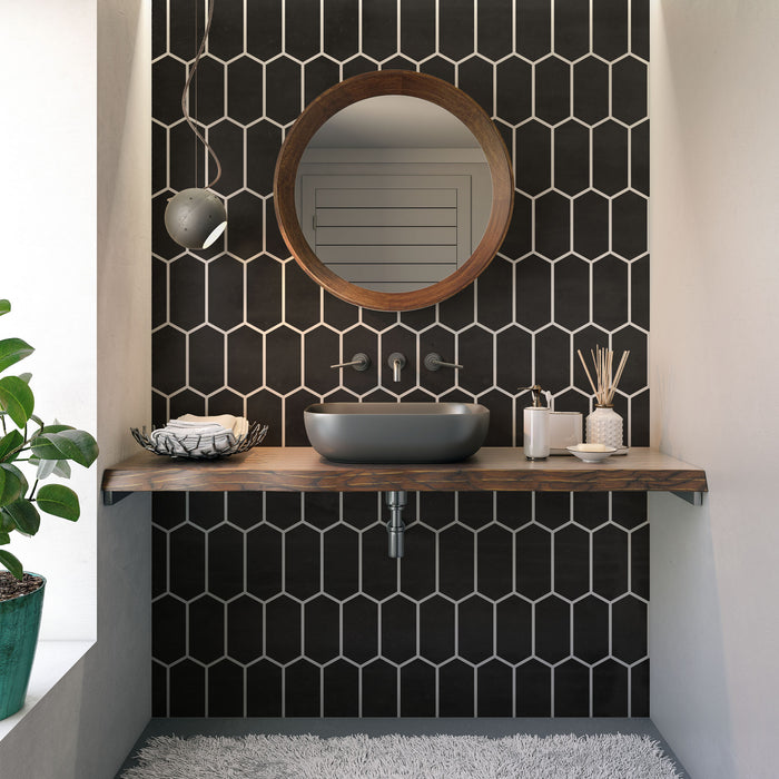 Elongated Hexagon Pattern Wall Stencil