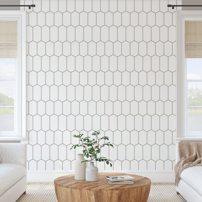 Elongated Hexagon Pattern Wall Stencil