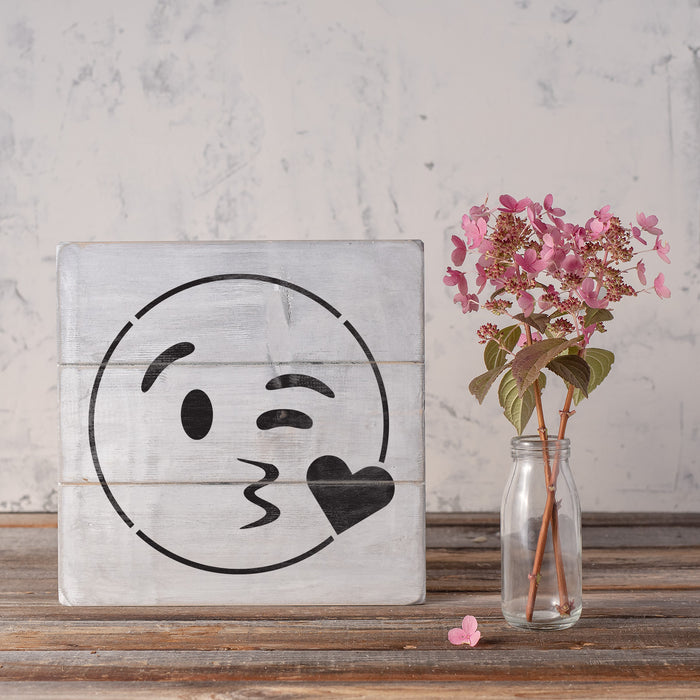 Emoji Blowing Kiss Stencil