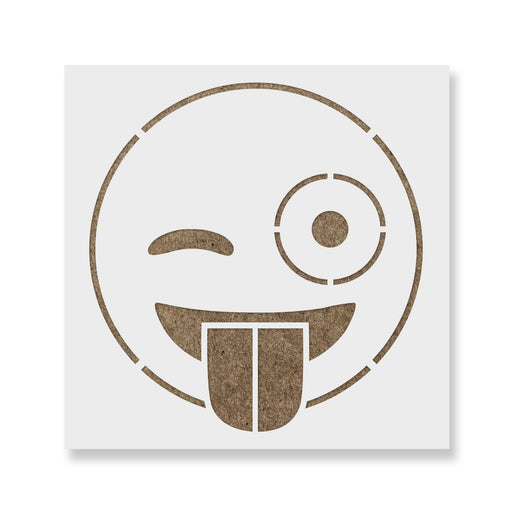 Emoji Winking Tongue Out Stencil