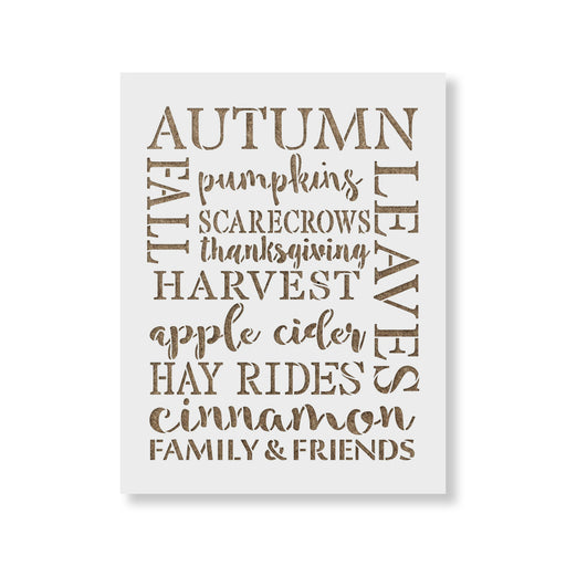 Fall Words Stencil