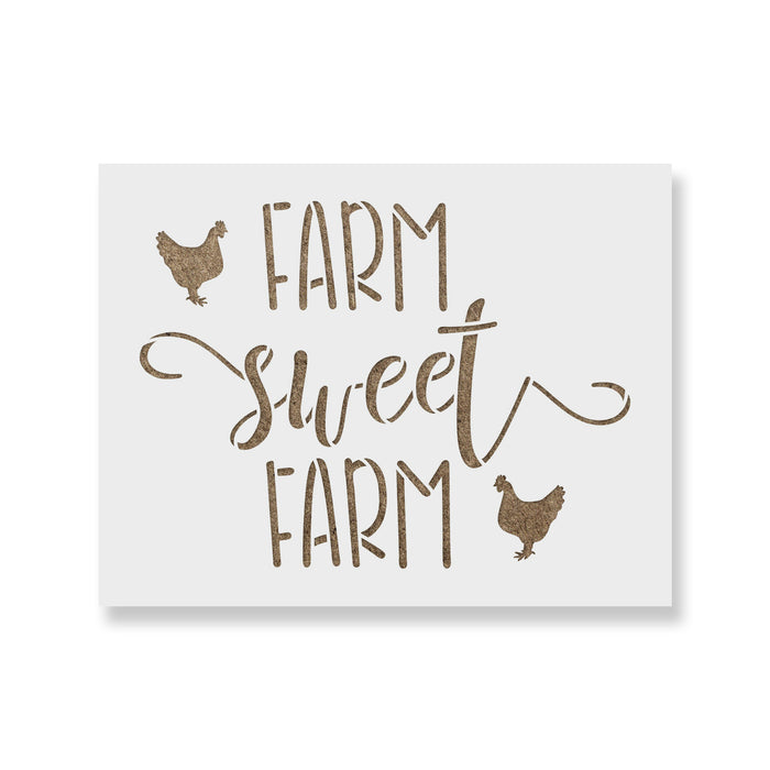 Farm Sweet Farm Farmhouse Chicken Sign Stencil