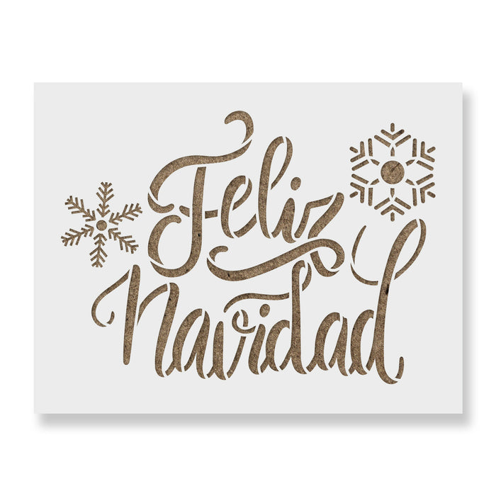 Feliz Navidad Snowflakes Stencil